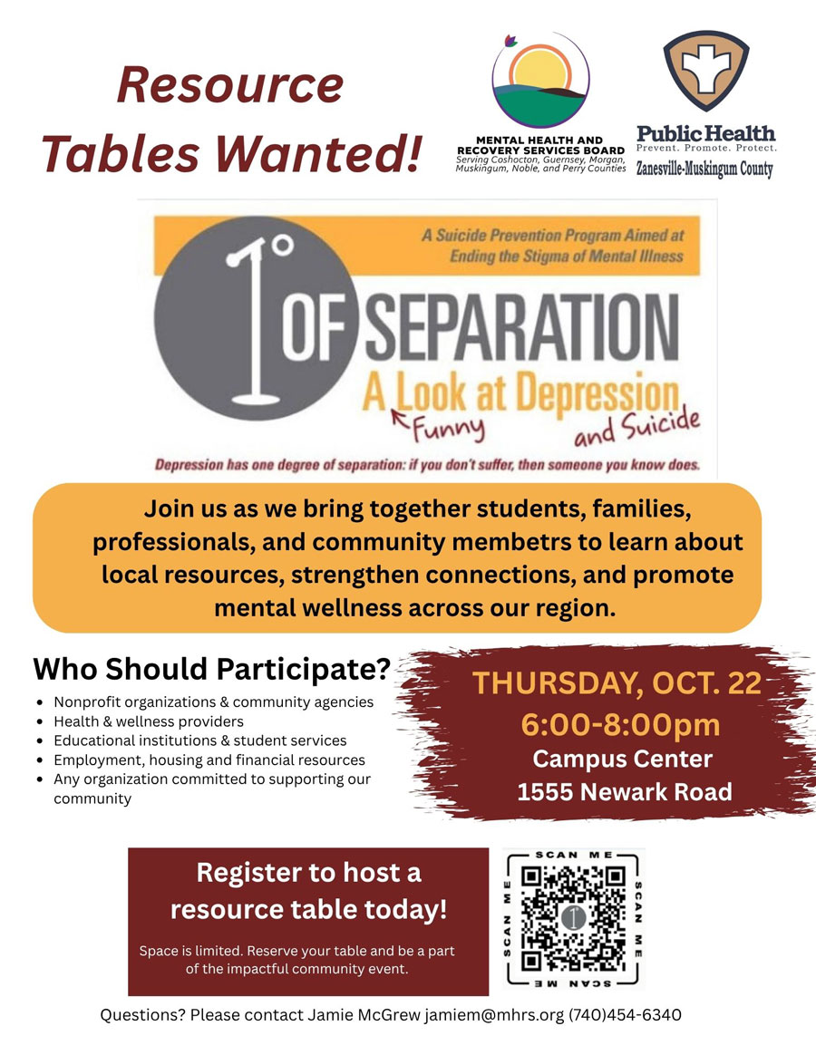 Zanesville Muskingum County Health Department - Resource Tables Wanted